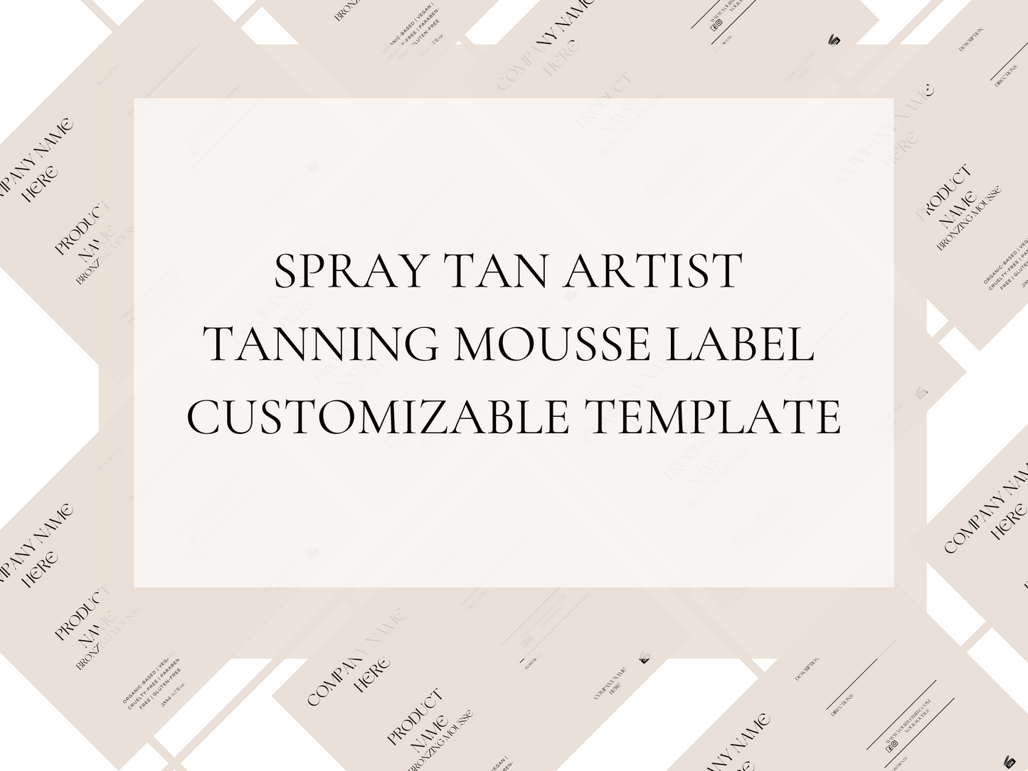 Tanning Mousse Label Template